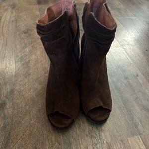 Jeffrey Campbell Brown Peep-Toe Heeled Boots